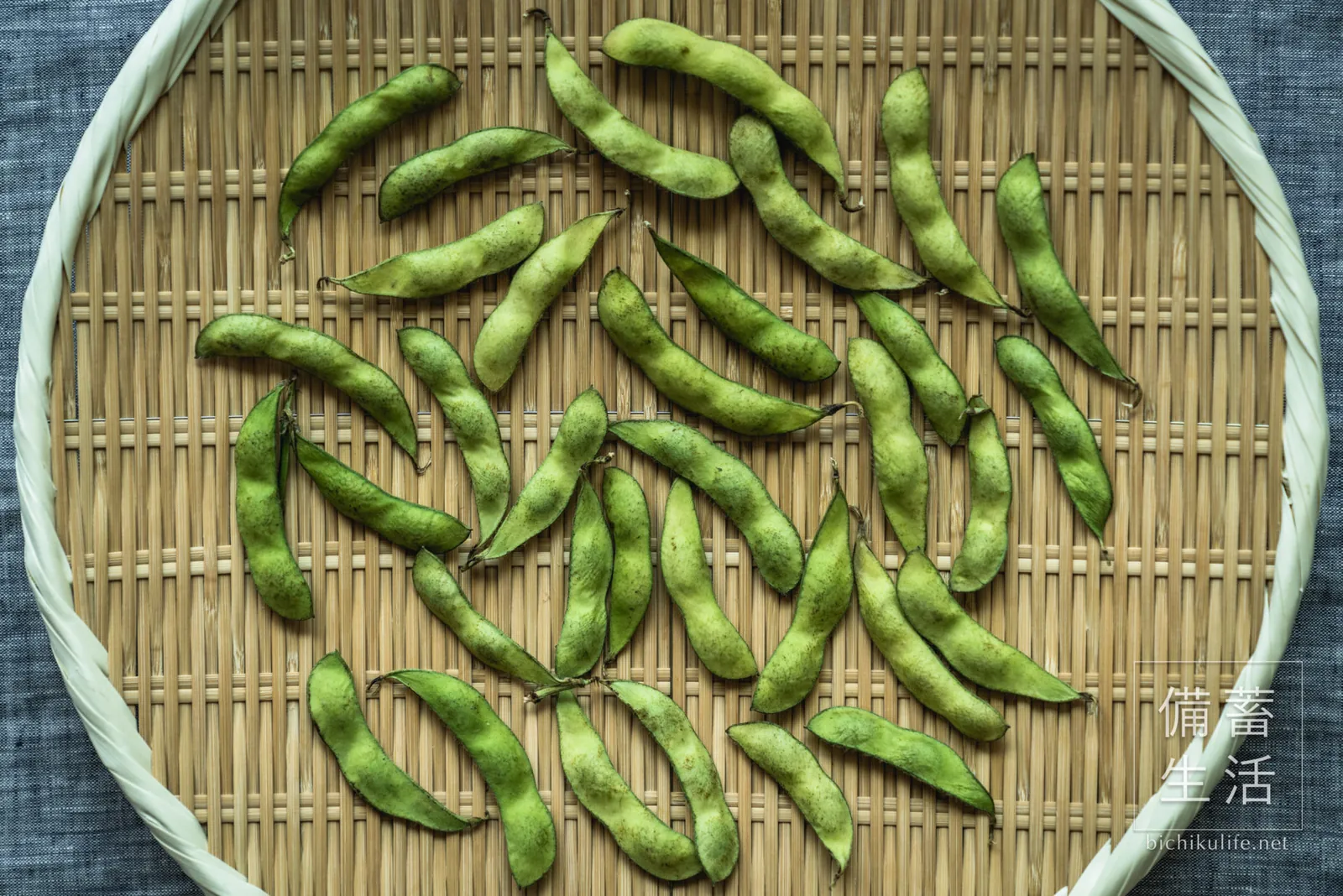 枝豆を干して1日経過