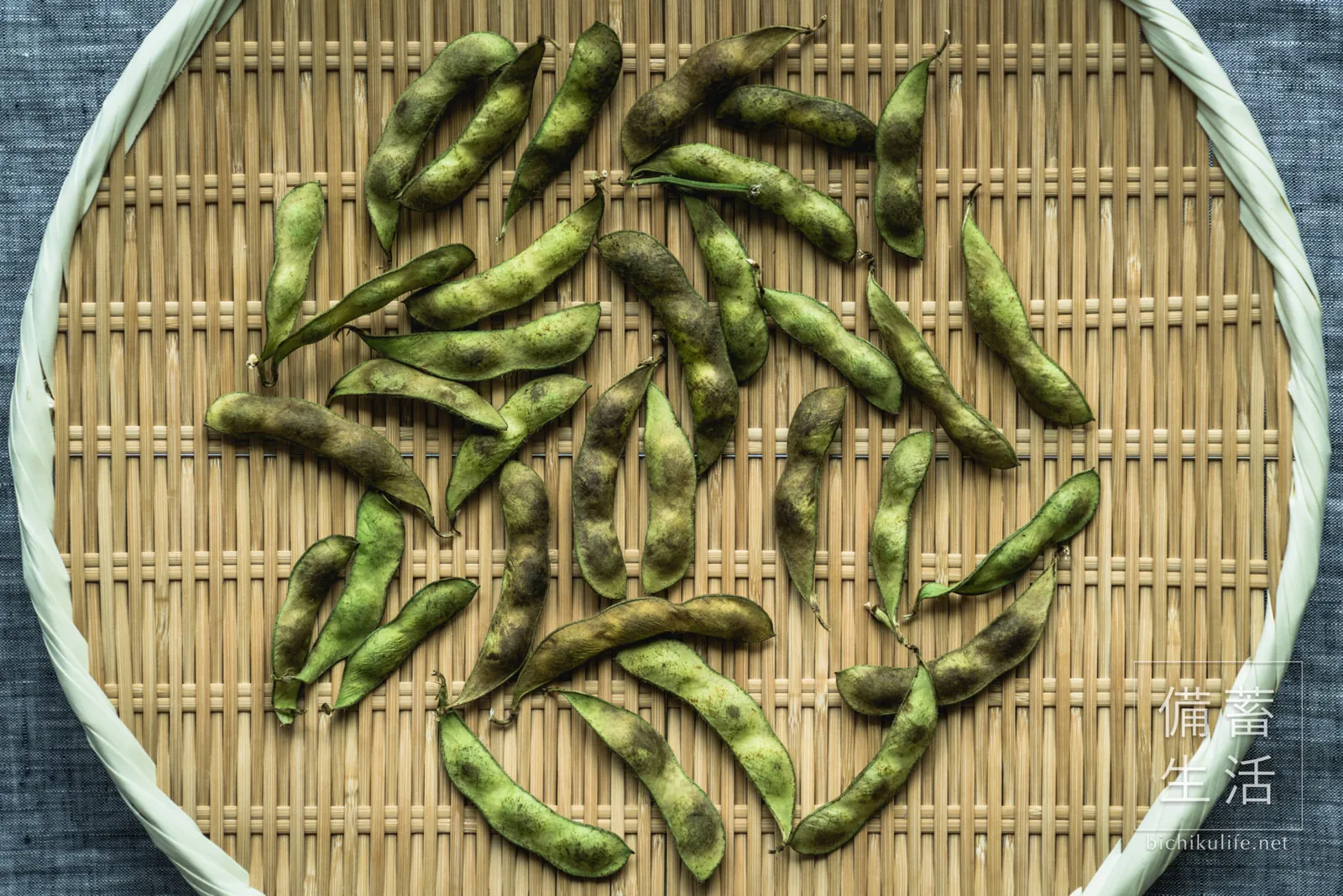 枝豆を干して2日経過