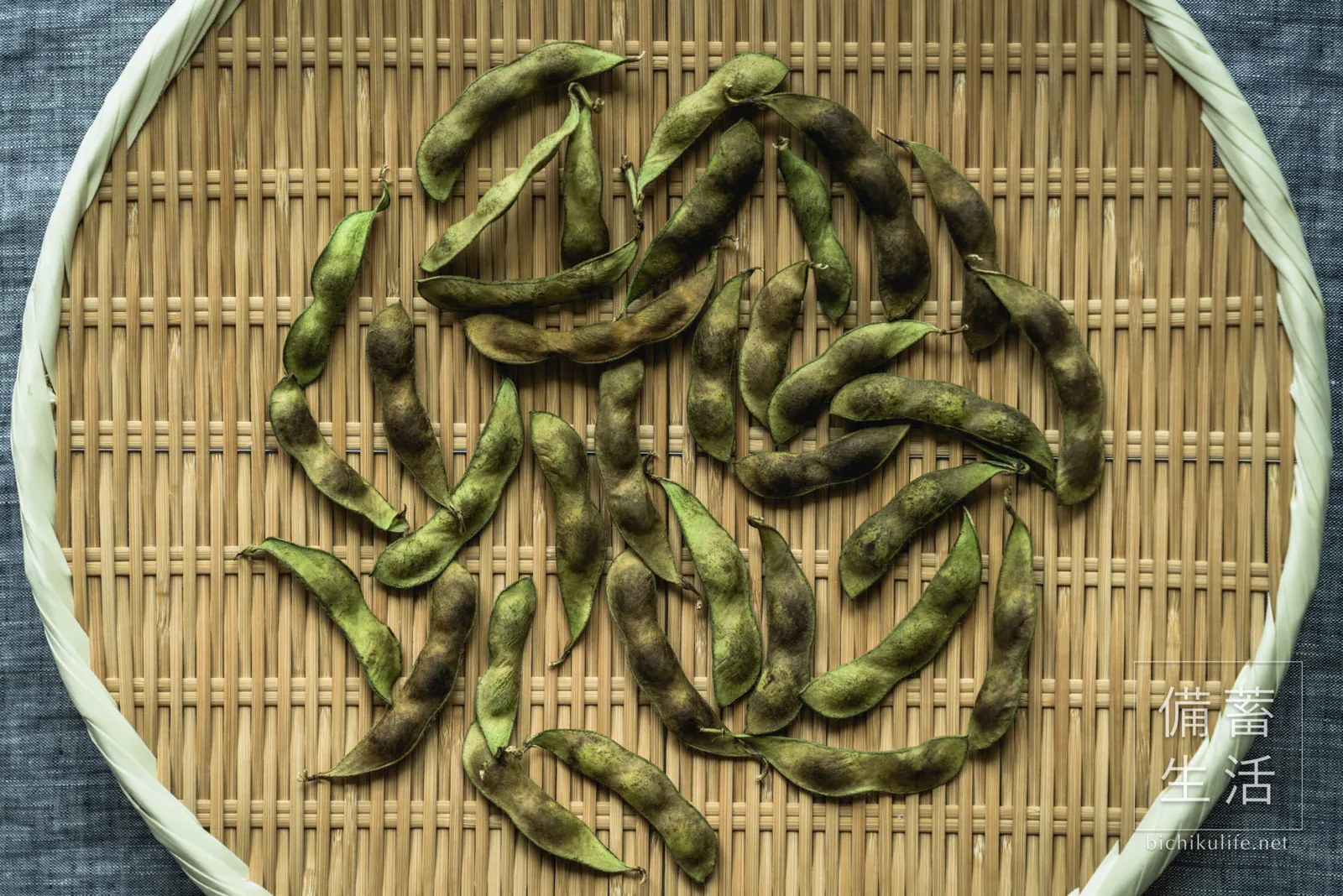 枝豆を干して3日経過