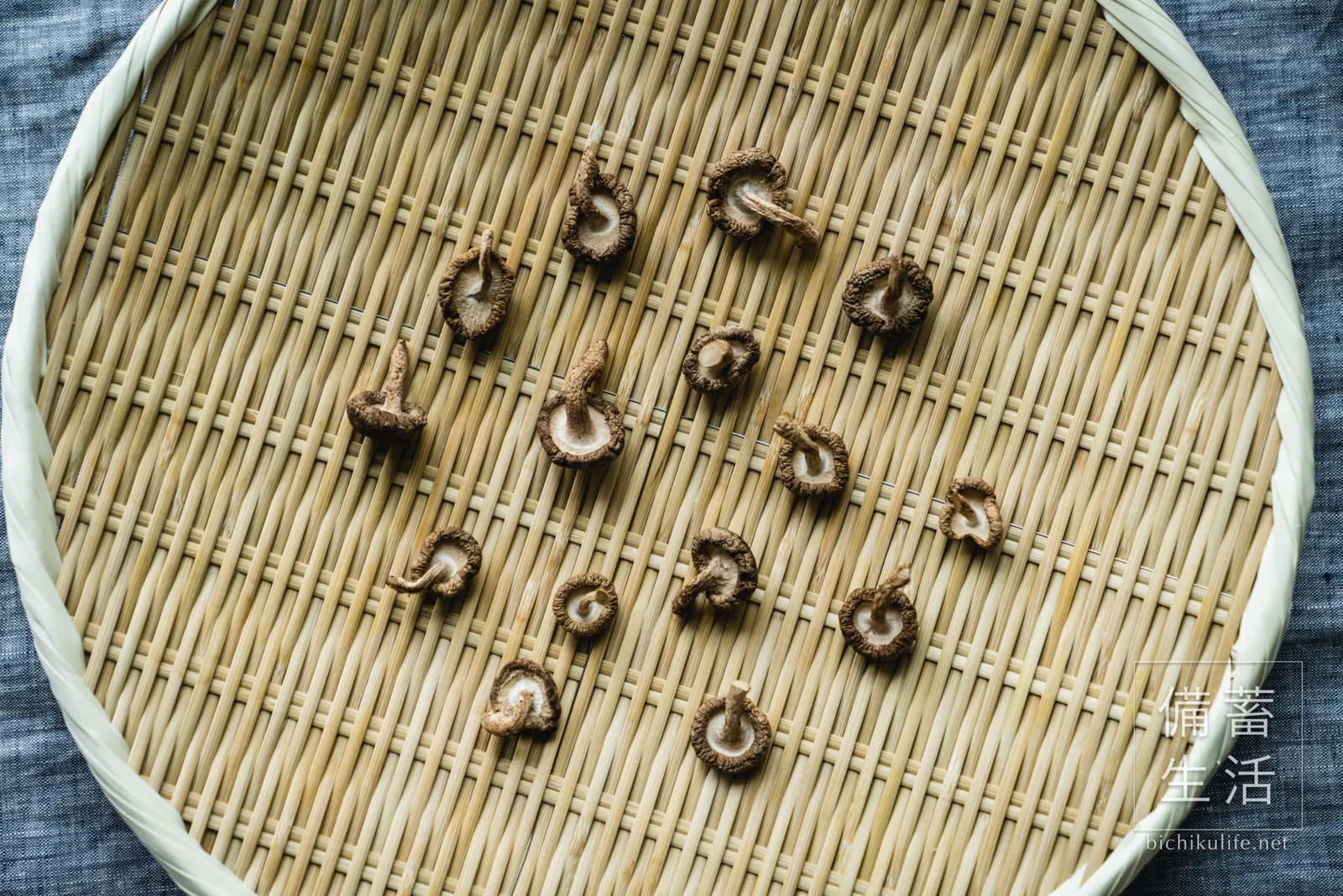 干して2日経過し、ドライに仕上がった椎茸