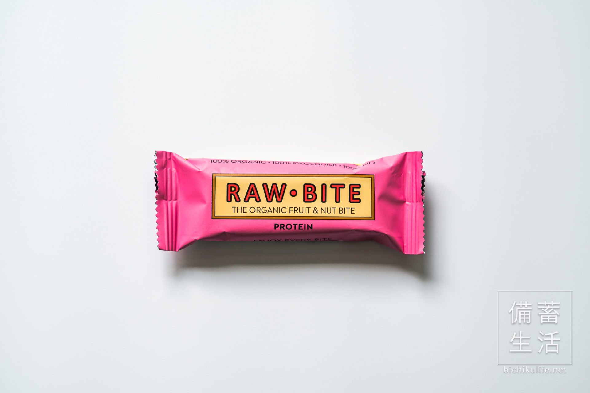 RAW・BITE 有機ローバイト（オーガニックフルーツ・ナッツバー）、プロテイン